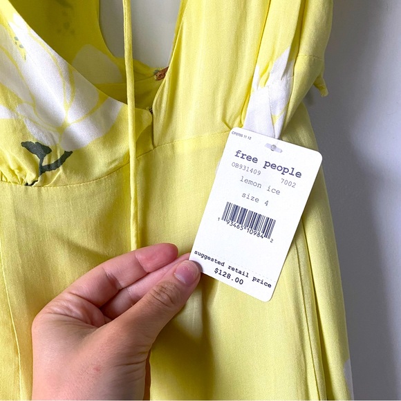 FREE PEOPLE YELLOW FLORAL DRESS - Picture 3 of 3